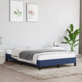 vidaXL Estrutura de cama sem colchão 120x190 cm tecido azul
