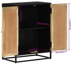 Aparador com 2 portas 55x35x75 cm mangueira maciça/ferro