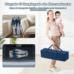 Parque infantil para bebés 127 x 127 x 72,5 cm com 50 bolas oceânicas e 4 pegas. Parque com porta com fecho de correr para 0-3 anos Azul.