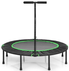 Trampolim Fitness dobrável com cabo ajustável e almofada de segurança para crianças verde e preto 120 cm