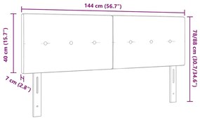 Cabeceira LED Estofada Preta 72 cm Veludo