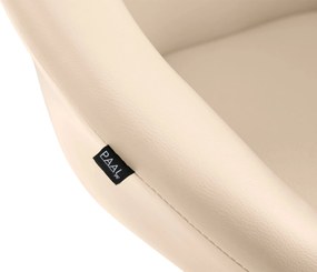 Banco de bar Miami em couro sintético e com estrutura cromada 55 x 86-106 x 51 cm Creme
