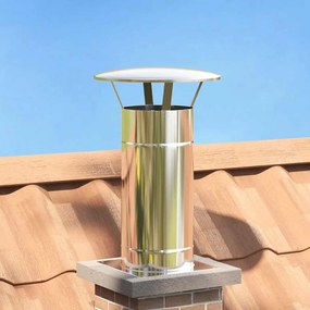 vidaXL Extensão de Chaminé Prateado 35 x 35 x 65 cm Aço inoxidável