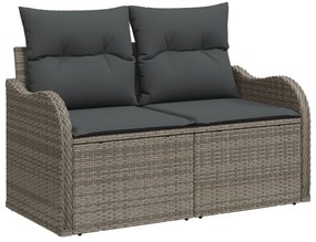 Conjunto de Sofá de Jardim vidaXL 5 Peças com Almofadas Preto Poliratt