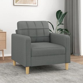 vidaXL Poltrona 60 cm tecido cinzento-escuro