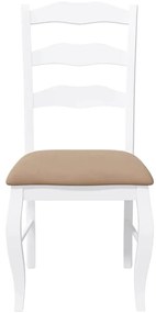 Cadeiras de jantar com almofadões 2 pcs madeira maciça branco