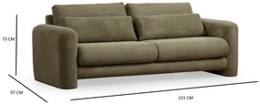 Sofá de 3 lugares Lily – Verde – 215x97x73 cm