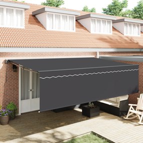 vidaXL Toldo Retrátil Manual Antracite 500 × 300 cm tecido