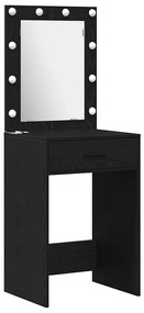 Conjunto de Mesa de Maquiagem de 2 Peças com LED em Madeira Engineered