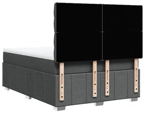 Cama com molas/colchão 140x190 cm tecido cinzento-escuro