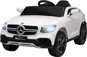 Carro elétrico para crianças 12 V, comando à distância de 2,4 GHz, 3 velocidades, arranque gradual, 105 x 68 x 50 cm, branco