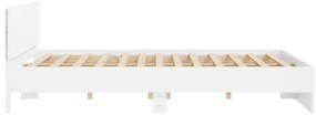 Estrutura cama c/ cabeceira e luzes LED 180x200 cm branco