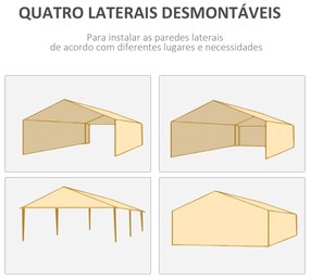 Outsunny Tenda de Jardim 583x293 cm Tenda de Festas Desmontável com 4