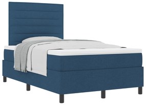 Cama Box Spring com Colchão Azul 120x200 cm Tecido