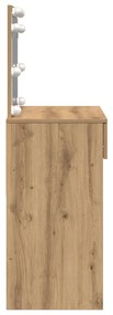 Mesa de Maquiagem com LED Carvalho Artesanal 100x40x120 cm