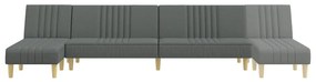 Sofá-cama em forma de L 255x140x70 cm tecido cinzento-escuro