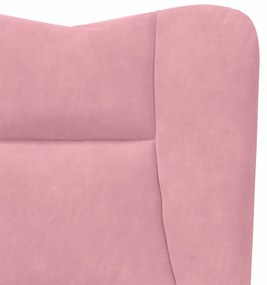 Poltrona Relaxante em Veludo Rosa