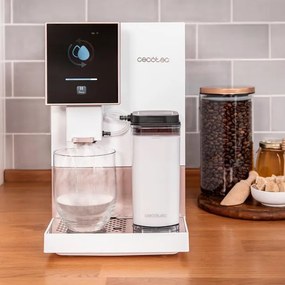 Máquina de café superautomática compacta com 19 bares Cremma Compactccino Connected White Rose , ecrã TFT e Wi-Fi, depósito de leite e Thermoblock