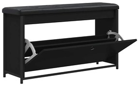 Banco sapateira com gaveta articulada 102x32x56 cm preto