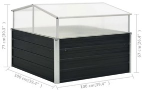 Estufa 100x100x77 cm aço galvanizado antracite