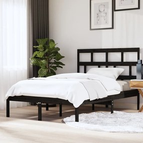 3101227 vidaXL Estrutura de cama king 150x200 cm madeira maciça preto