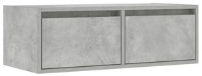 Móvel de TV com luzes LED 75x35,5x25 cm cinzento cimento