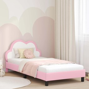 vidaXL Estrutura de Cama Infantil com Cabeceira Rosa 80 x 200 cm PU