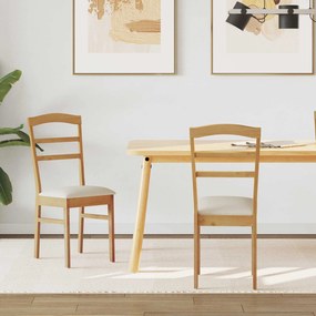 vidaXL Cadeira de jantar 2 pcs Natural e claro