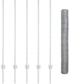 Postes de Cerca vidaXL 10 pcs U-Channel 120 cm Aço Galvanizado