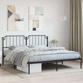 Estrutura de cama com cabeceira 160x200 cm metal preto