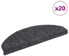 Tapetes de escada autoadesivos 20 pcs 65x21x4cm cinzento-escuro