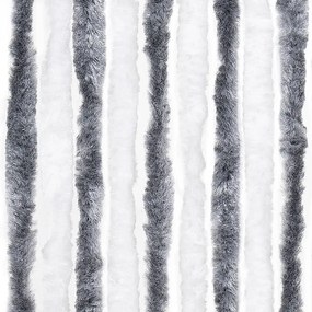 Cortina anti-insetos 90x200 cm chenille cinzento e branco