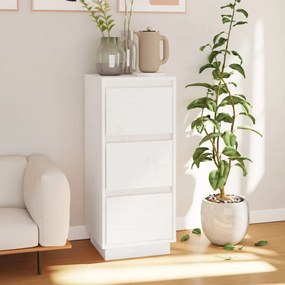 vidaXL Aparador 32x34x75 cm madeira de pinho maciça branco