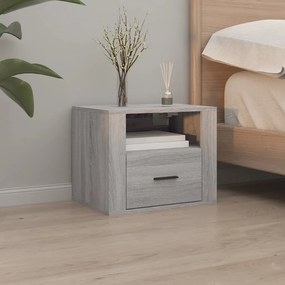 vidaXL Mesa de cabeceira de parede 50x36x40 cm cinzento sonoma