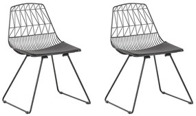 Conjunto de 2 cadeiras em metal preto HARLAN Beliani