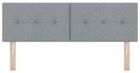 Cabeceira LED Cinza Claro Estofada de 80cm com Botões