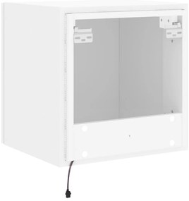 Móvel de parede para TV com luzes LED 40,5x35x40 cm branco