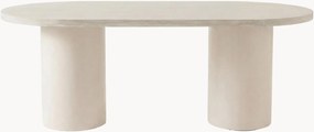 Mesa de jantar oval com efeito travertino Narvik, 200 x 100 cm