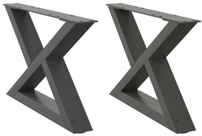 Pés para mesa de centro 2 peças antracite 50x(30-31,3) cm aço