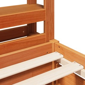 Cama sem colchão 140x190 cm pinho maciço castanho-mel