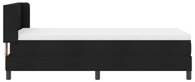 Cama Box com cabeceira Preto 90 x 190 cm Tecido e Espuma