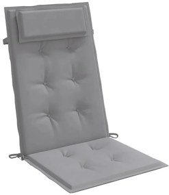 Almofadões p/ cadeira encosto alto 4 pcs tecido oxford cinzento