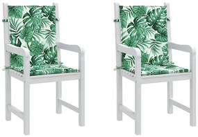 Almofadas de cadeira 2 pcs Padrão de folhas 100 x 50 x 3 cm