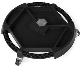 Carrinho para ferramentas redondo Oficina 49,5 x 11 cm com 3 rodas giratórias e 4 compartimentos Preto