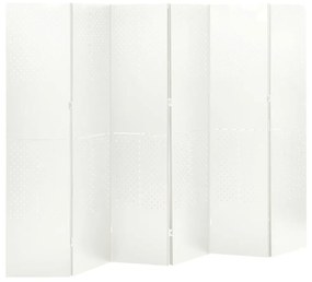 335905 vidaXL Divisória/biombo com 6 painéis aço 240x180 cm branco