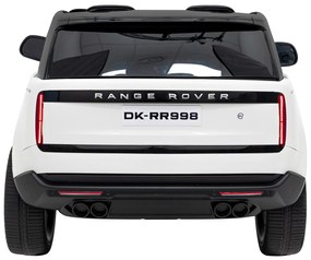 Carro elétrico para Crianças 2 Lugares Range Rover SUV Lift 12V 4x4 Rodas Espuma EVA, Assento couro ecológico Branco