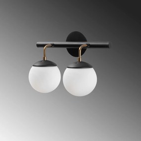Aplique de Parede Gondol – Preto/Branco – 41 x 20 cm