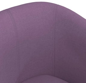 Poltrona com apoio de pés tecido roxo