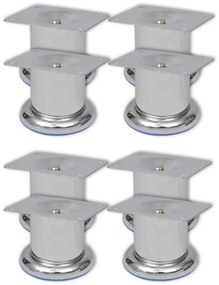 vidaXL Pés para sofá redondos 8 pcs 60 mm cromado