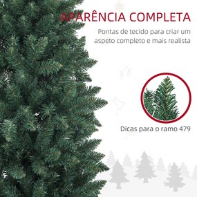 HOMCOM Árvore de Natal Estreita Árvore de Natal Tipo Lápis de 180 cm c